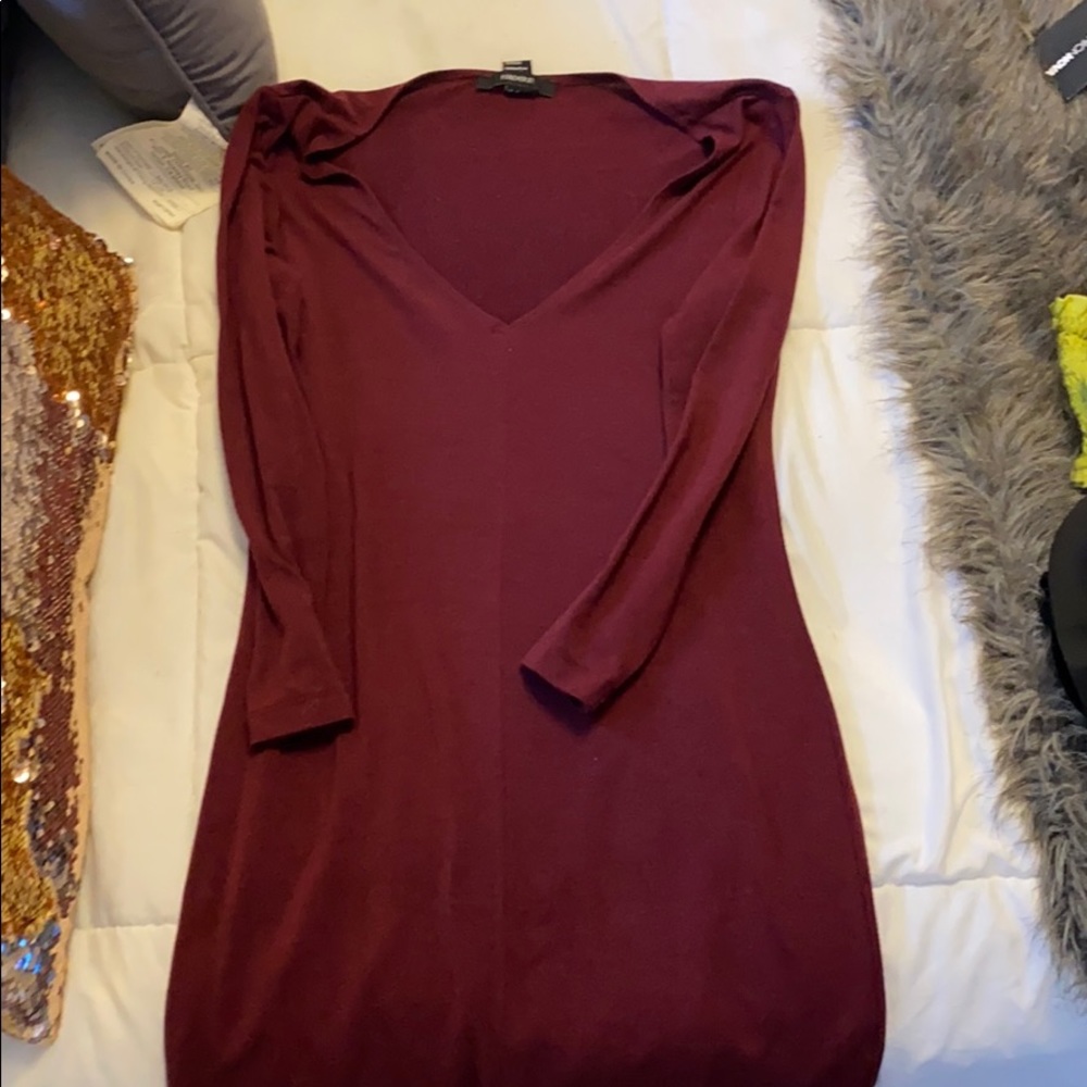 Burgundy midi dress